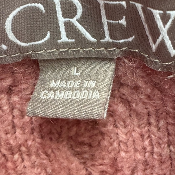 J.Crew‎ Cable-knit Rollneck Wool Blend Sweater Supersoft Yarn Dusty Rose Pink L - Picture 14 of 16